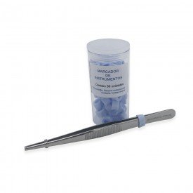 14822 marcador de instrumentais em silicone autoclavavel pote c 50 und cpoh azul claro